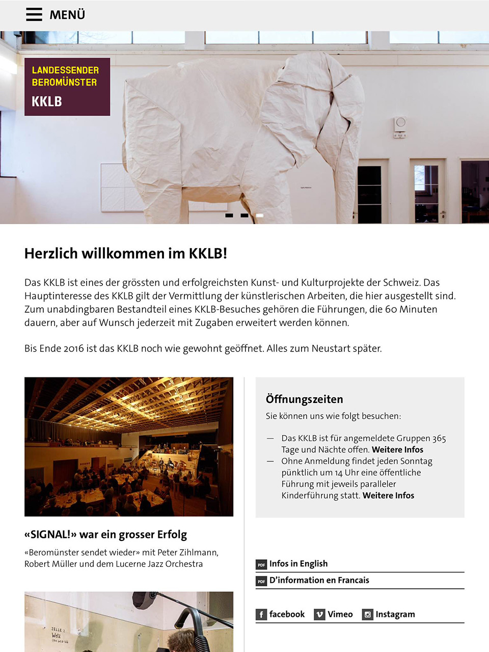 kklb.ch – Realisation der Webseite