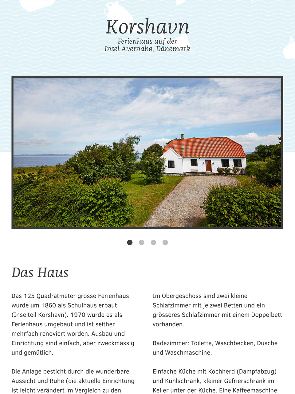 Korshavn Ferienhaus Webseite