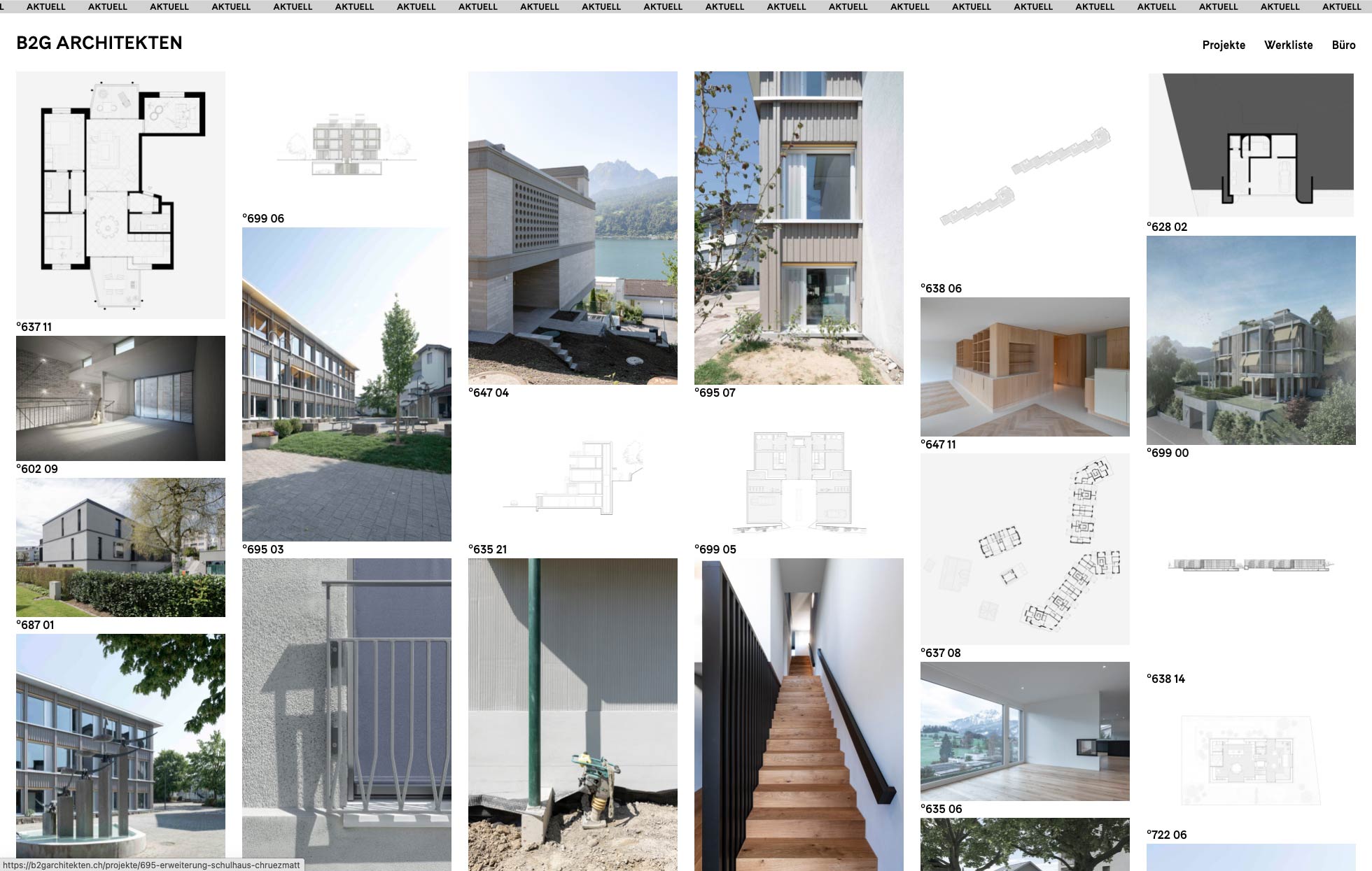 Printscreen Startseite B2G Architekten
